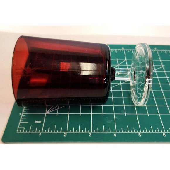 Crystal DArques / Durand Cavalier Ruby Red Wine Glasses Vintage Set Clear Foot 4 - Picture 2 of 9